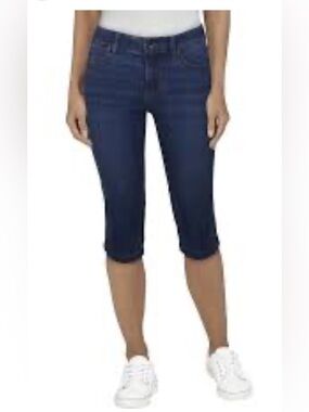 Natural Reflections Dark Blue Cropped Denim Capris